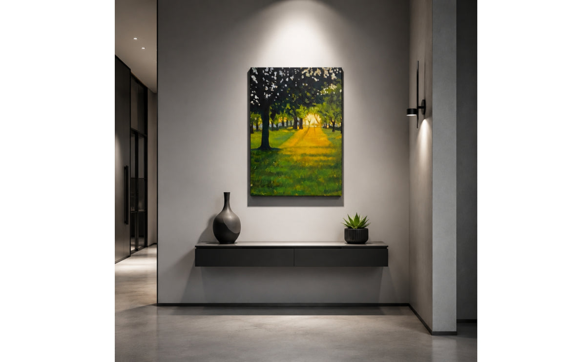 Framed Canvas Painting Ready to Hang Artwork Contemporary for Bedroom, Entryway