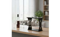 Countertop Tabletop Wine Glass Rack Compact Wooden Stemware Rack Single-Tier Wine Glass Display Stand Open-Frame for Cabinet