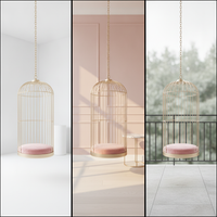 Wrought Iron Hanging Chair Birdcage Balcony Hanging Basket Outdoor Hotel Living Room Bedroom Sofa Seat Leisure Rocking Chair