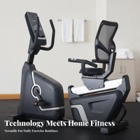 Adjustable Seat with Backrest Stationary Bike LCD Display Resistance Bike Low-Effect Workout Cardio Training Machine Heart Rate Monitor for Beginners, Gym, Home