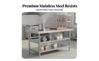 Stainless Steel Work Table Thickened Material Commercial Kitchen Prep Table Sturdy and Sturdy Food Prep Work Station for Chefs, Home Cooks, Warehouse