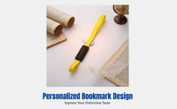 PU Leather Elastic Bookmark, Compass Metal Book Strap, Colorful Marker, Stretchable Band