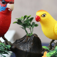 Tabletop Bird Figurine Painted Bird Ornament Sculpted Figurine with Base Natural for Collectors