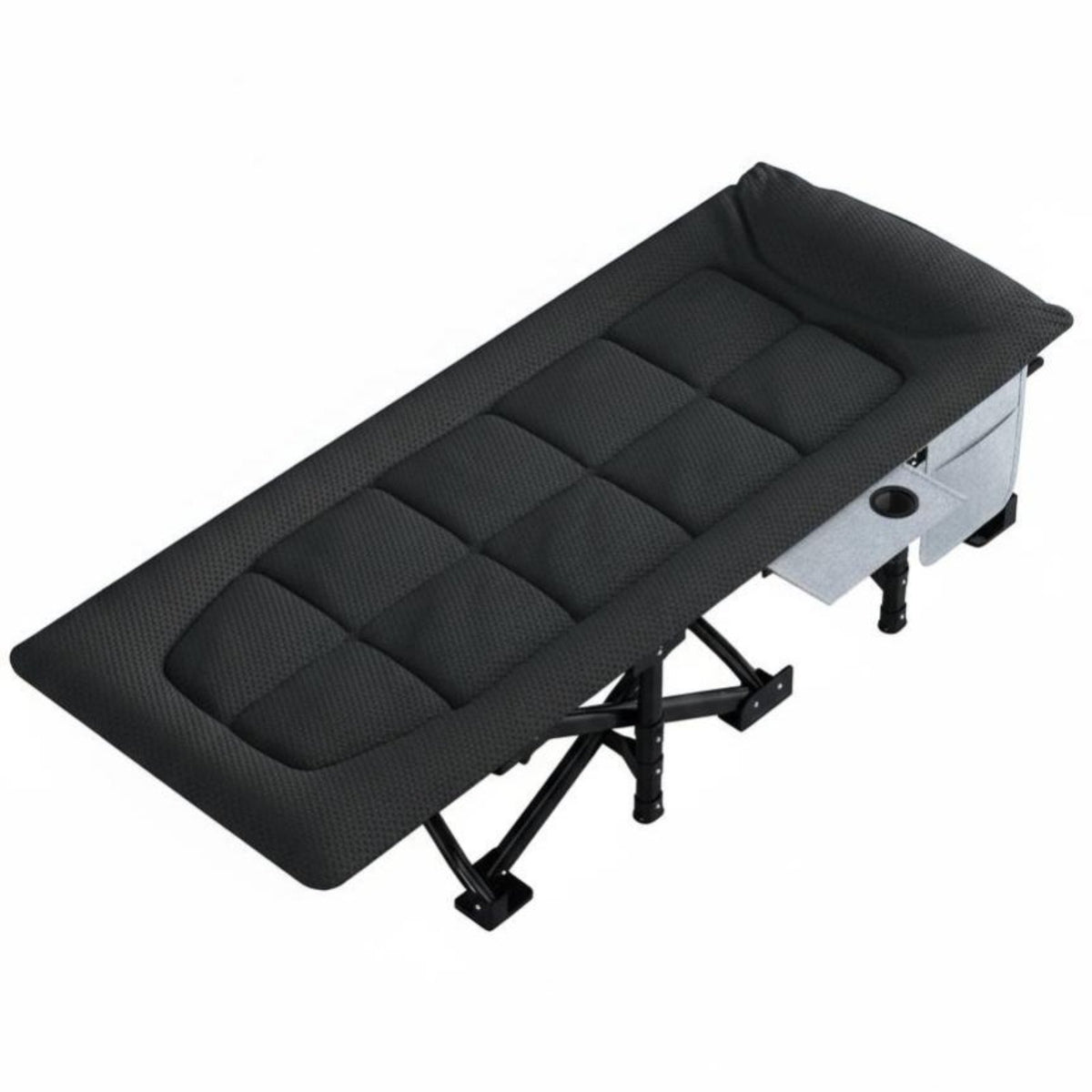 Foldable Design Padded Rest Lounger Built-in Pillow Folding Cot Integrated Mattress Reclining Chair Includes Carry Bag for Office Workers, Beachand Goers, Restping, Indoors, Travel, Camping