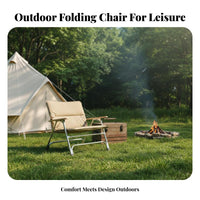 Foldable Design Padded Collapsible Armchair Sturdy Frame Collapsible Camp Chair Heavy-Duty Folding Seat Wear-Resistant for Campers, Families, Camping, Picnic, Picnics, Bonfires