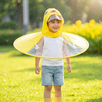 Yellow Duck Raincoat Lightweight Hooded Rain Poncho Long-Lasting Hooded Raincoat Handshands-off for Rainy Days, School Runs