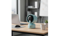 Digital Display Desktop Circulating Fan Space Saving Design Rechargeable Desk Fan 3 Speeds Quiet Engine for Dorm Room, Office, Travel