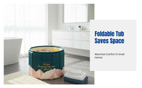 Adult Folding Bathtub, Portable Soaking Container with Insulated Cover, Home Spa for Children, Women