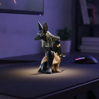 Phone Stand with Bottle Holder Collectible Anubis Figurine Eye-Catching for Desk