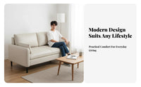 Modern Design Straight-Line 3-Seater Sofa Soft Upholstery Living Room Furniture Easy to Clean Couch High-Resilience Filling for Apartment Dwellers, Young Adults, Homeowners, Small Areas, Reception Area, Office