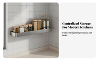 No-Drill Installation Modular Kitchen Rack Multi-Functional Wall Shelf Space-Saving Design Household Storage Strong Load-Bearing for Renters, Homeowners, Students, over Counter, Adjacent Sink, Pantry, Bathroom
