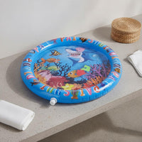 Blue Base Shark Pet Water Bed Interactive Inflatable Pet Water Bed Enrichment Inflatable Cooling Pad Portable for Pets