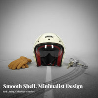 3/4 Retro Helmet Lightweight 3/4 Open Face Helmet Multi-Season Secure Headwear for Motorcyclists, Street Riding, City Commuting