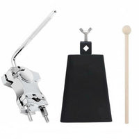 Cowbell and Mount Set Easy to Install Cowbell Mounting Bracket Sturdy Drum Set Extension Clamp