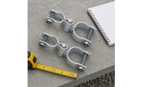 2 Pieces Galvanized Steel Chain-Link Gate Hinge Threaded Bolt Gate Hinge Clamp