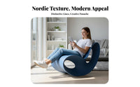 Nordic Design Sled Base Rocking Chair designer-inspired Single Armchair Minimalist Aesthetic Indoor Furniture Padded Armrests for Adults, Homeowners, Book Lovers, Living Room, Lounge, Bedroom, perusing corner