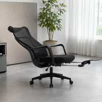 Reclining Office Chair Footrest Reclining Desk Chair Curved Armrests Furniture
