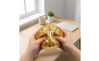 Glossy Transparent Squishy Ball Hand-Held Glitter Squishy Ball Soft-Looking Sensory Item Bun-Shaped