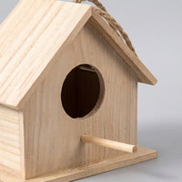 Blue Pitched Roof Bird House and Bird Box, Wooden Parrot Breeding Box 29.5x15x15cm for Parakeet, Hanging Nesting Unit with Perch and Dispenser