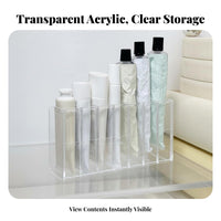 Tiered Tube Display Rack Freestanding Cosmetic Organizer Multicompartment for Students