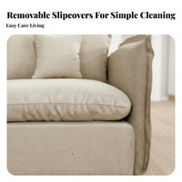 3-Seater Sofa Modern Nordic Design 3-Seater Fabric Settee abrasion Resistant Living Room Furniture for Pet Owners, Small Apartment Dwellers