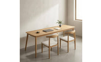 Long Rectangular Desk Thickened Board Wood Writing Desk Sturdy Long Study Table