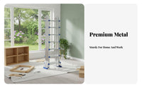 Foldable Multi-Purpose Folding Ladder Adjustable Height Multi-Position Ladder Heavy-Duty Anti-Slip Feet for DIY Enthusiasts, Construction Workers, Indoor, Garage, Workshop, Outdoor