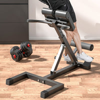 Roman Chair with Side Handles Foldable Roman Chair Hyperextension Bench Stable Back Extension Bench with Parallel Bar Station