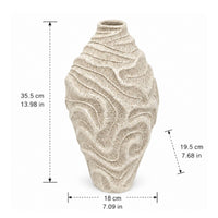 Vase with Undulating Texture Textured Resin Vase Organic Flower Holder for Shelf Display