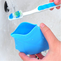 Candy Color Silicone Toothbrush Cup Portable Travel Mouthwash Cup Maple Leaf Design