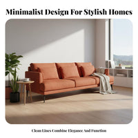 Minimalist Design Metal Frame Sofa Nordic aesthetic Living Room Seating Removable upholstery Couch utilitarian Look for Apartment Dwellers, Homeowners, Interior Decorators, Small Spaces, Office Lounge, Reception Area, Entryway
