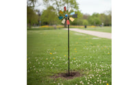 Metal Wind Easy Installation Colorful Metal Yard Whirligig Hand-Painted
