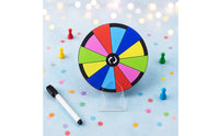 Colored Wedges Tabletop Prize Wheel Black Rim Clear Base Prize Wheel