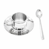 Coffee Mug and Plate Set Lightweight Double Wall Espresso Cups Recyclable