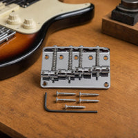 4-String Bass Bridge Adjustable Bass Guitar Bridge Tuning Stability Hardware for Bassists