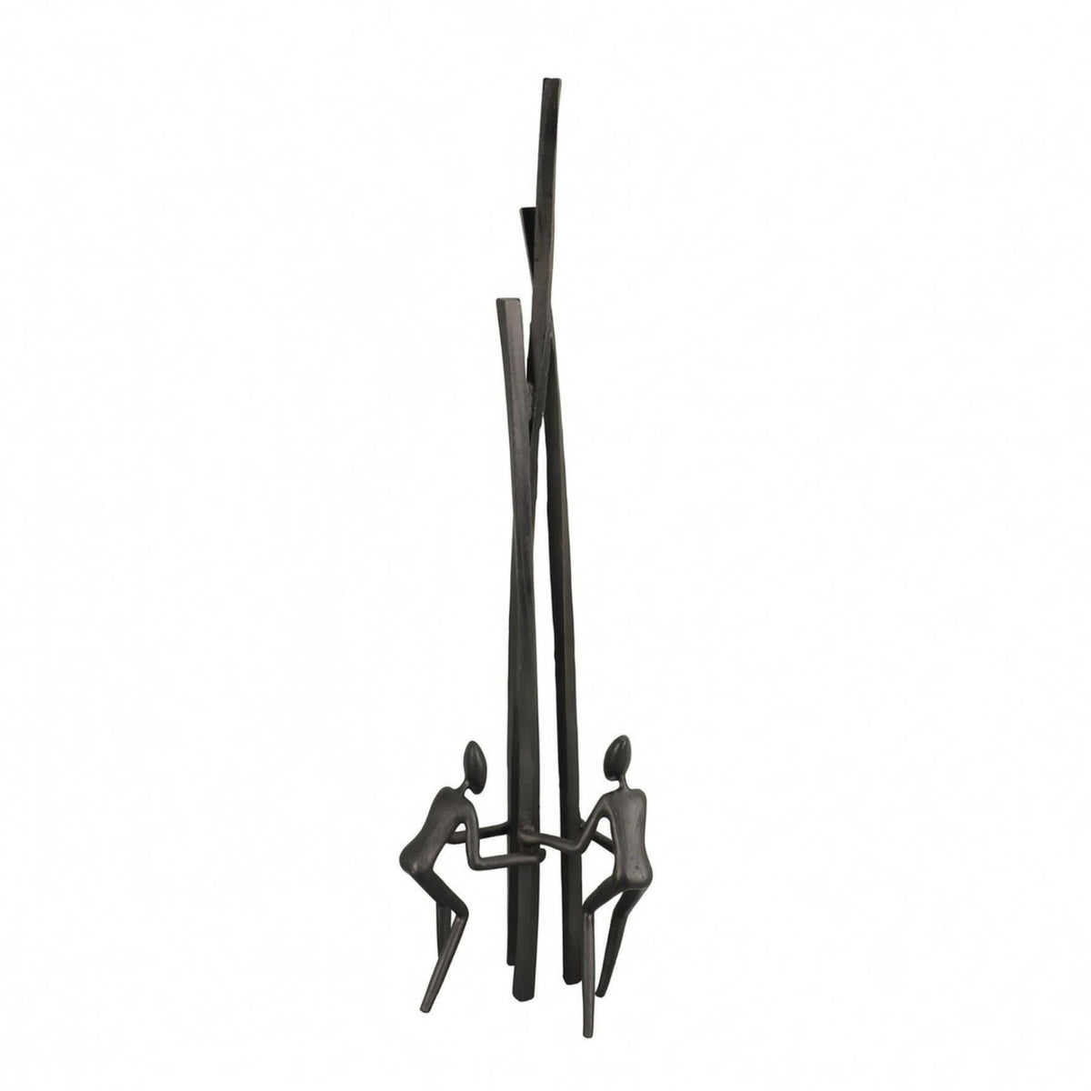 Cast Iron Black Iron Figurine Sculptural Minimalist Human Sculpture Conversation Beginning Black Metal Statue for Sample Room