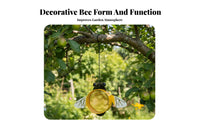 Bee Shaped Bird Feeder Attracts Various Birds Hanging Metal Bee Feeder Weather Resistant Wrought Iron Holder for Gardeners, Yard, Patio, Balcony
