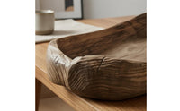 Artisan-Made Freeform Wooden Tray Hollowed Wooden Snack Tray Raised Edges Serving Platter Shallow Rim