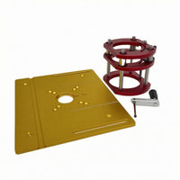 CNC-Finished Manual Router Lift Aluminum Alloy Woodworking Router Lift Base Alignment Slots Power Tool Accessory Precision Adjustment