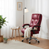 Massage Function Reclining Office Chair with Footrest for Gamers