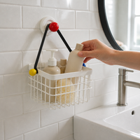 Suction Cup Wall-Mounted Facial Tissue Dispenser Basket for Bathroom