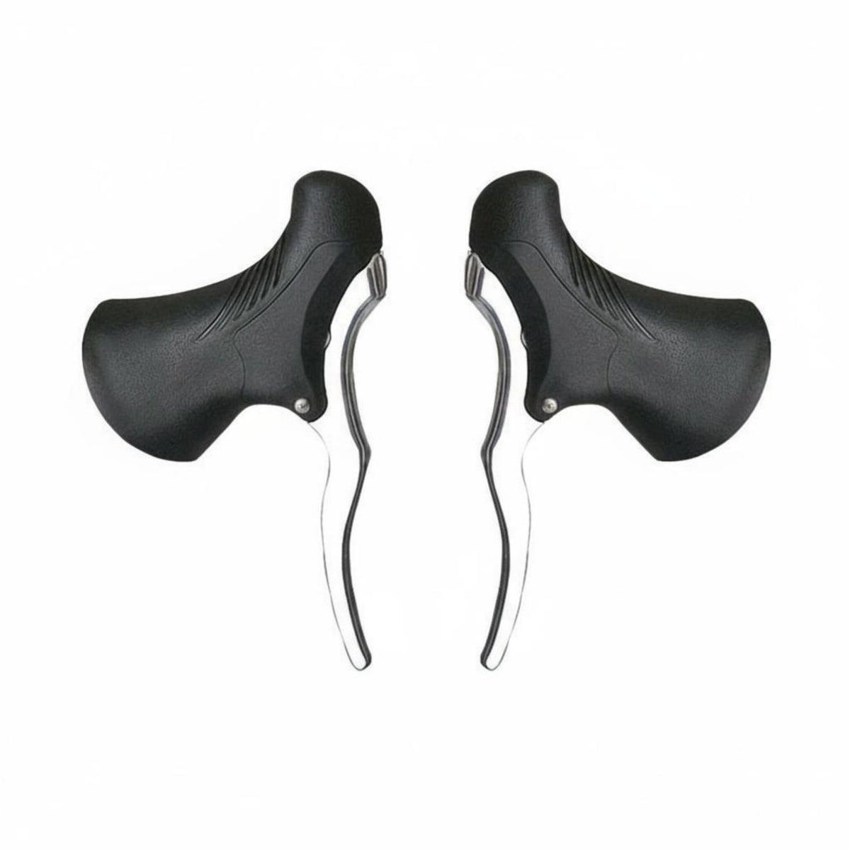 2 Pieces Lightweight Road Bike Brake Levers Sturdy Aluminum Alloy Brake Handles Ergonomic Design Drop Bar Handbrakes Grippy Rubber Hoods for Track Cycling, Racing