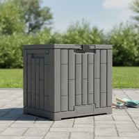 Outdoor Storage Box Resin Storage Box with Hinged Lid Sturdy Furniture for Backyard