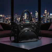 Satchel with Top Handles Goth Tote Bag with Skull Rivets Edgy Purse for Women