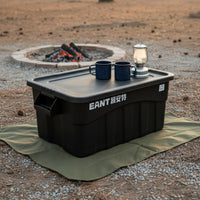 Storage Box with Lid Easy to Carry Car Trunk Organizer Bin Dust-Resistant Large Utility Tote for Campers