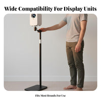 Universal Compatibility Display Device Floor Stand Space-Saving Design Display Device Tray Stand Heavy-Duty Carbon Steel Sturdy Construction for Renters, Bedroom, Small Areas, Living Room