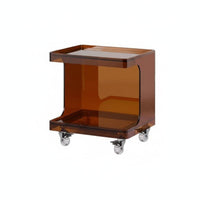 Nordic aesthetic 2-Tier Rolling Cart Light Luxury Aesthetic two-level Utility Trolley With casters Household Storage Mobile Design for Apartment Dwellers, Office Workers, Bedroom, Living Room, Balcony, Bathroom
