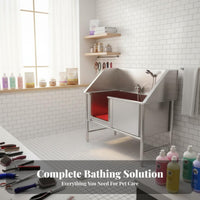 Stainless Metal Pet Washing Station Grooming Wash Basin Easy to Clean Stainless Steel Grooming Tub Heavy Duty Professional Dog Washing Station