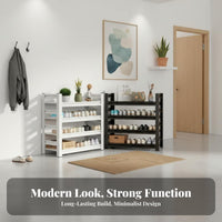 Multi-Layer Shoe Rack Space Saving Entryway Shoe Organizer Rust-Resistant Carbon Steel Storage Rack for Families, Adults, Behind the Door, Hallway
