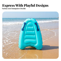 Side Handles Aquatic Play Item Tropical Style Inflatable Surfboard Toy